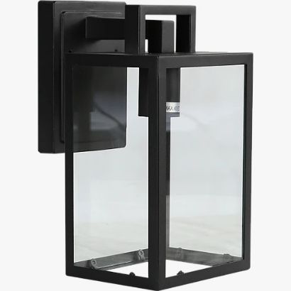 صورة جدارى خارجى اسود مربع  لون الانارة اصفر 5 واط